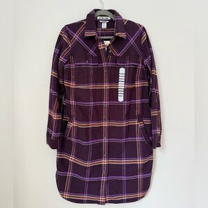 Duluth Trading Co Purple Plaid Flannel Shirt